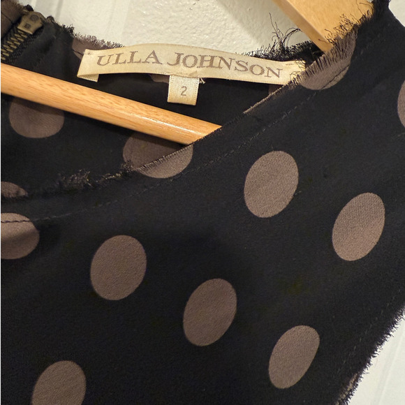 Ulla Johnson 2 Penelope Polka Dot 100% Silk Chiffon Dress $465 Sleeveless Black - Picture 5 of 10